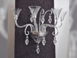 The 3 arms glass wall light in Baccarat style