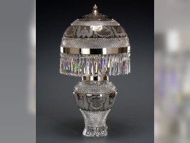 Luxuriöse dekorative Kristall-Lampe glänzend silber (Pt)