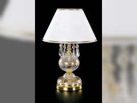 Tischlampe - goldenes Metall und goldene Handmalerei Abmessungen (B x H): 26 x 37 cm