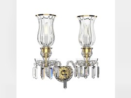 Baccarat Wandleuchte N678-2-03-T – Goldmetall Größe (B x H): 35 x 40 cm