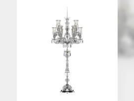 Hohe 9-armige Kristall-Stehlampe aus Baccarat-Glas